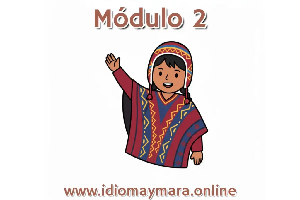 Persona con vestimenta tradicional saludando en el Módulo 2