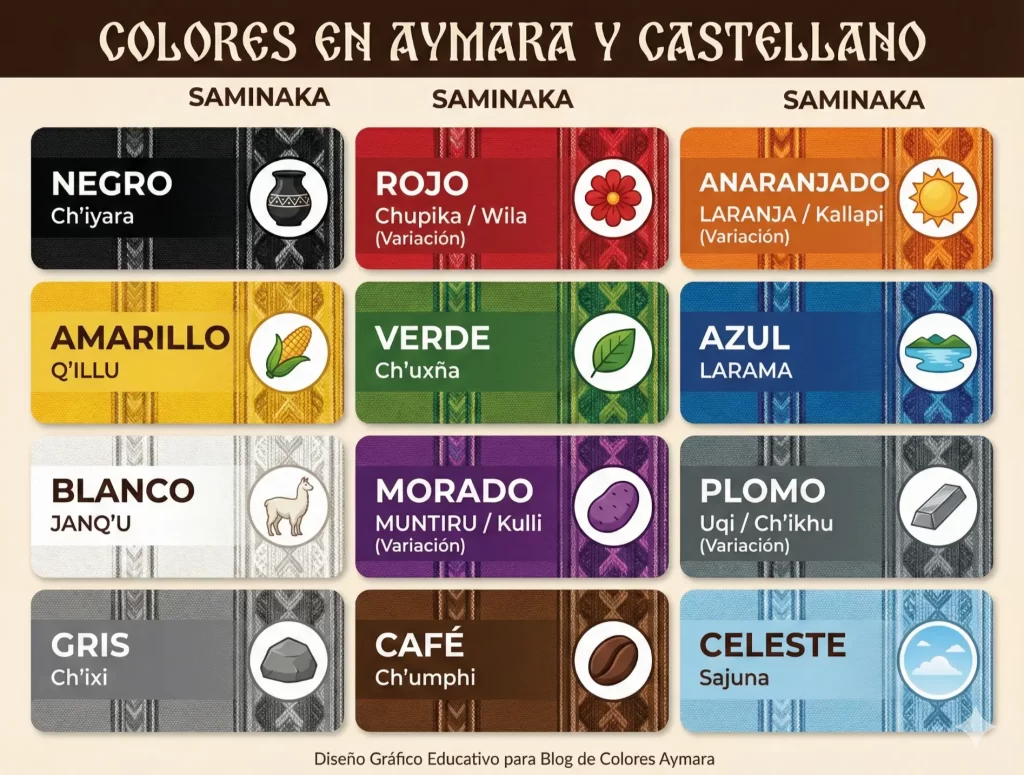 Colores en Aymara - SAMINAKA